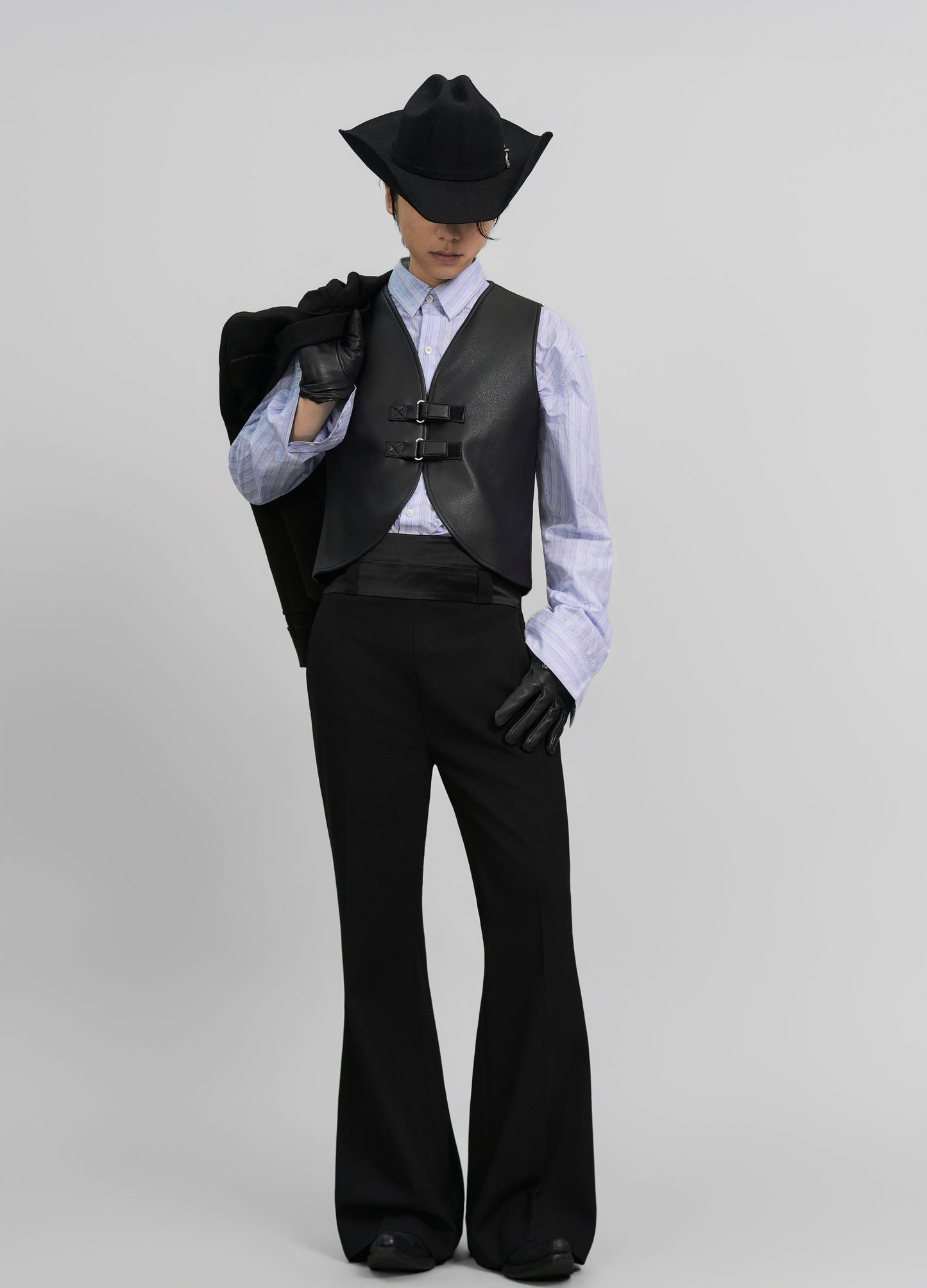 DOUBLE BUCKLE LEATHER VEST