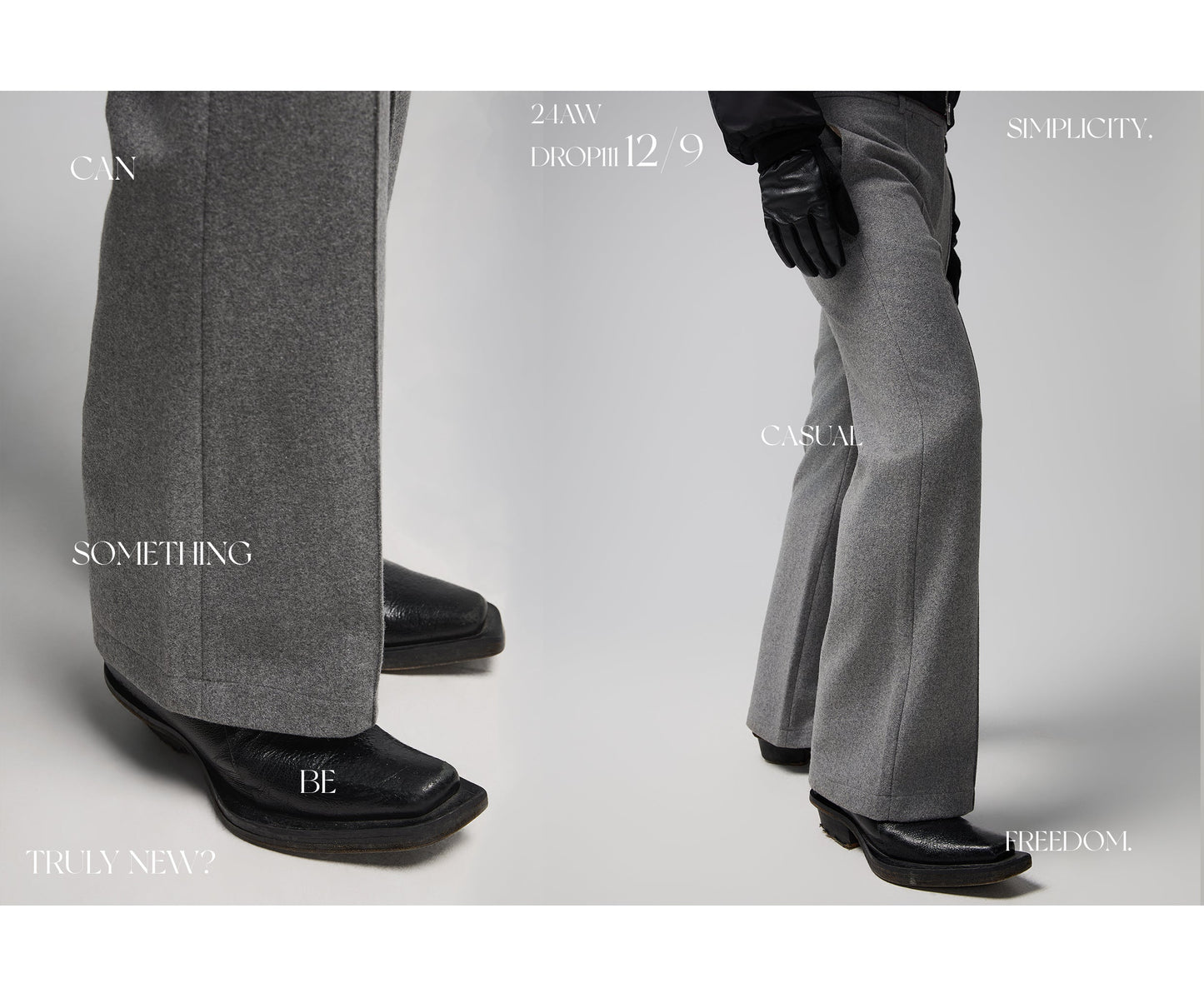 24AW Low Sat Gray Wool Bottoms