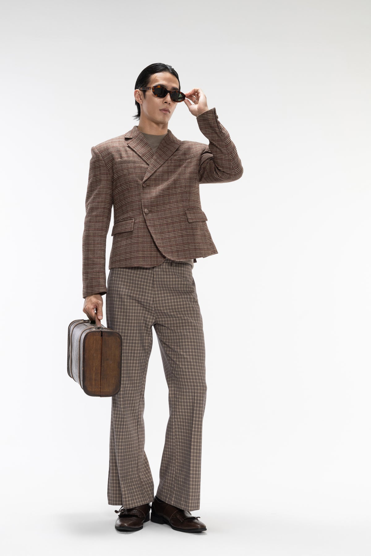 DP FLARE PLAID BLAZER(Pre-sale)