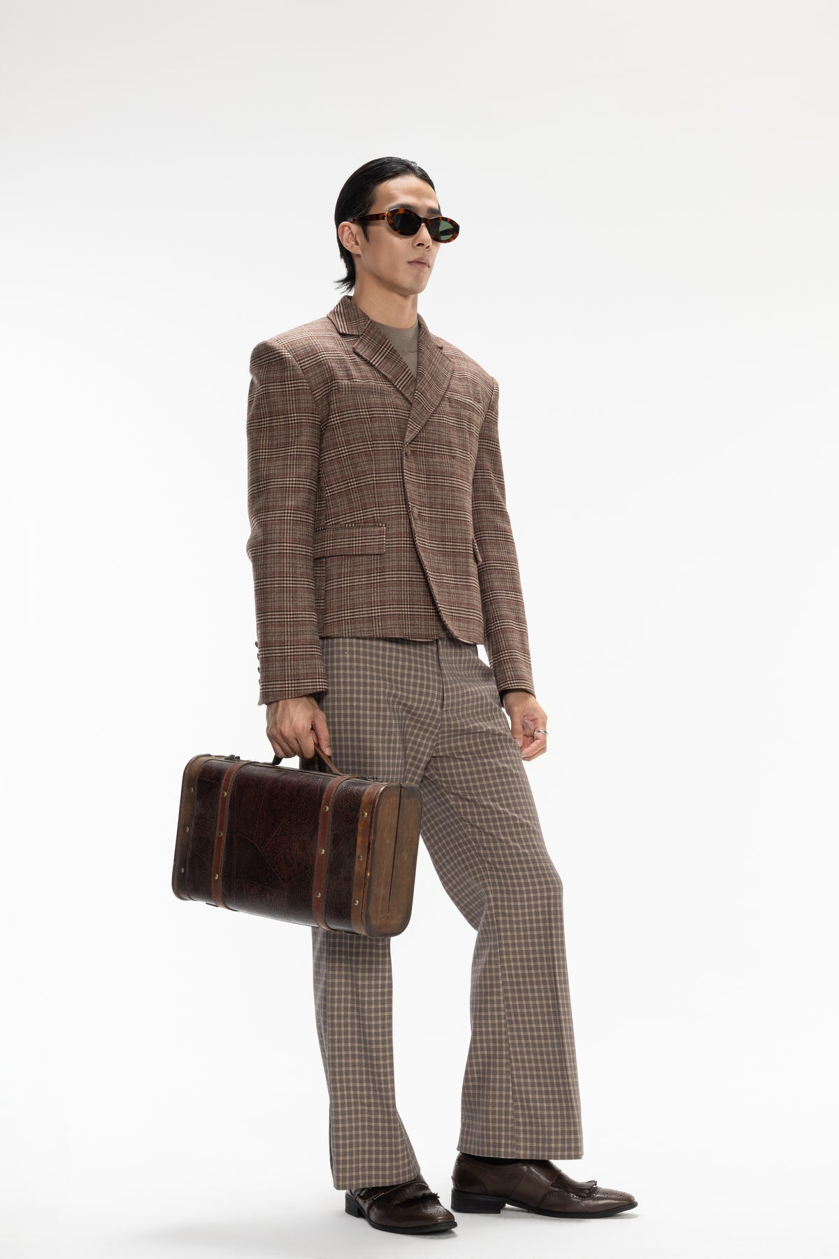 DP FLARE PLAID BLAZER(Pre-sale)