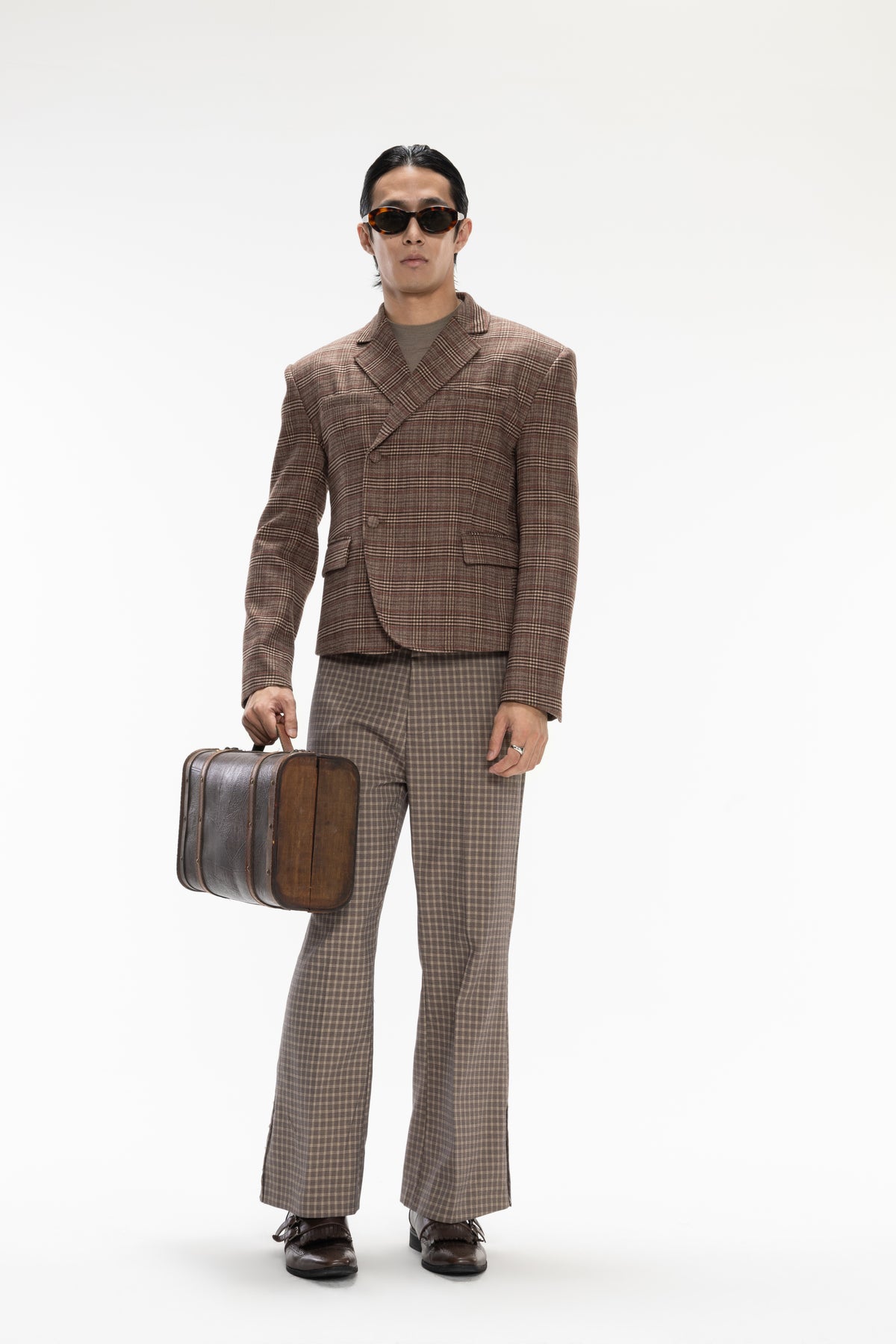 DP FLARE PLAID BLAZER(Pre-sale)