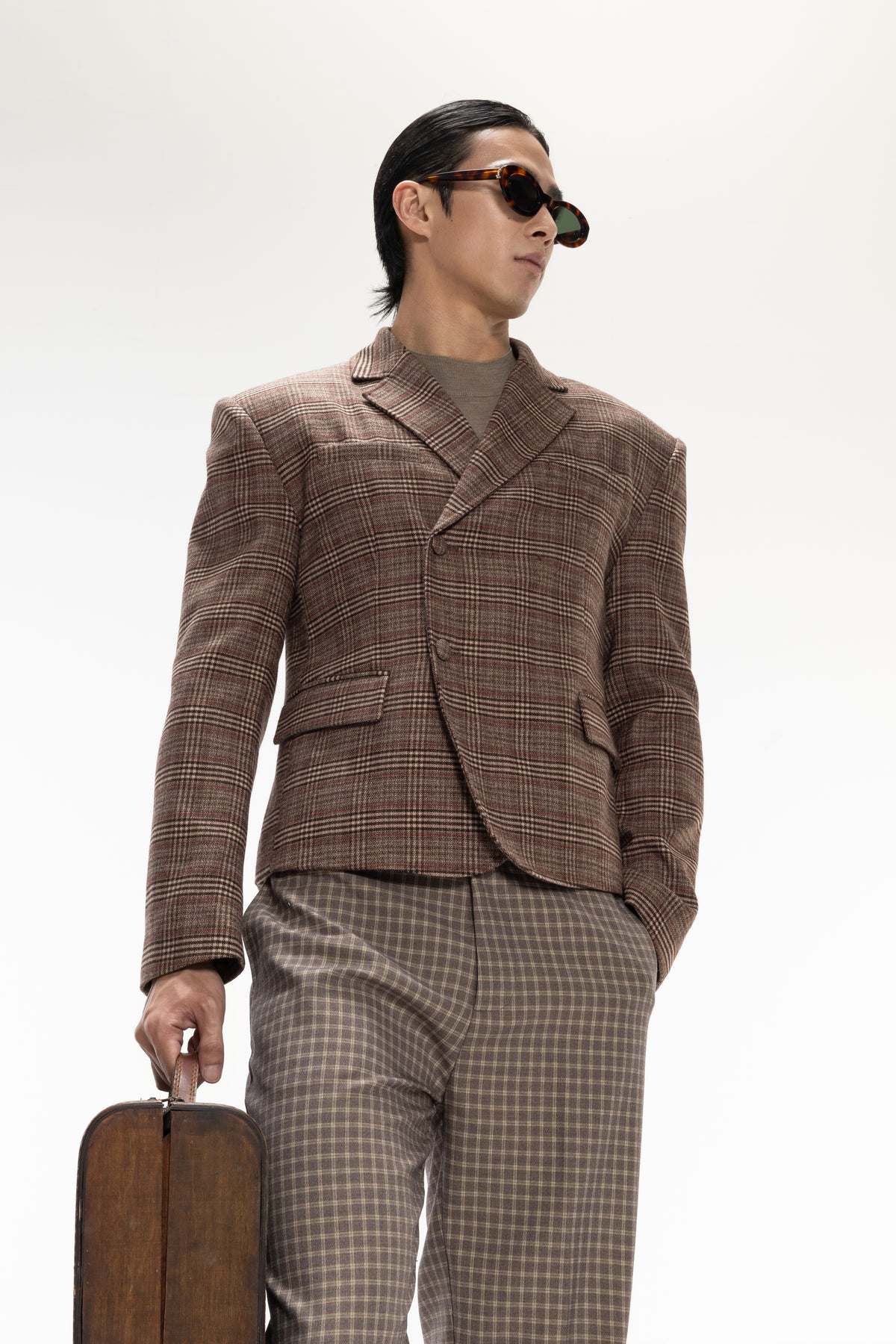 DP FLARE PLAID BLAZER(Pre-sale)
