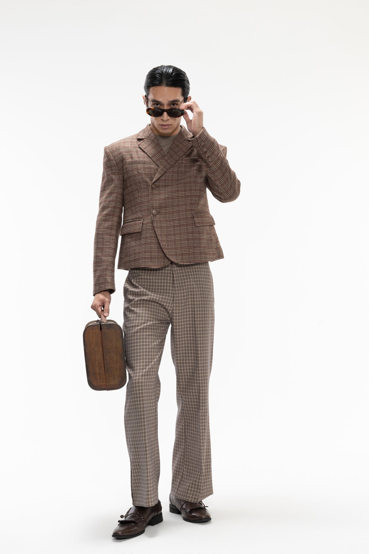 DP FLARE PLAID BLAZER(Pre-sale)