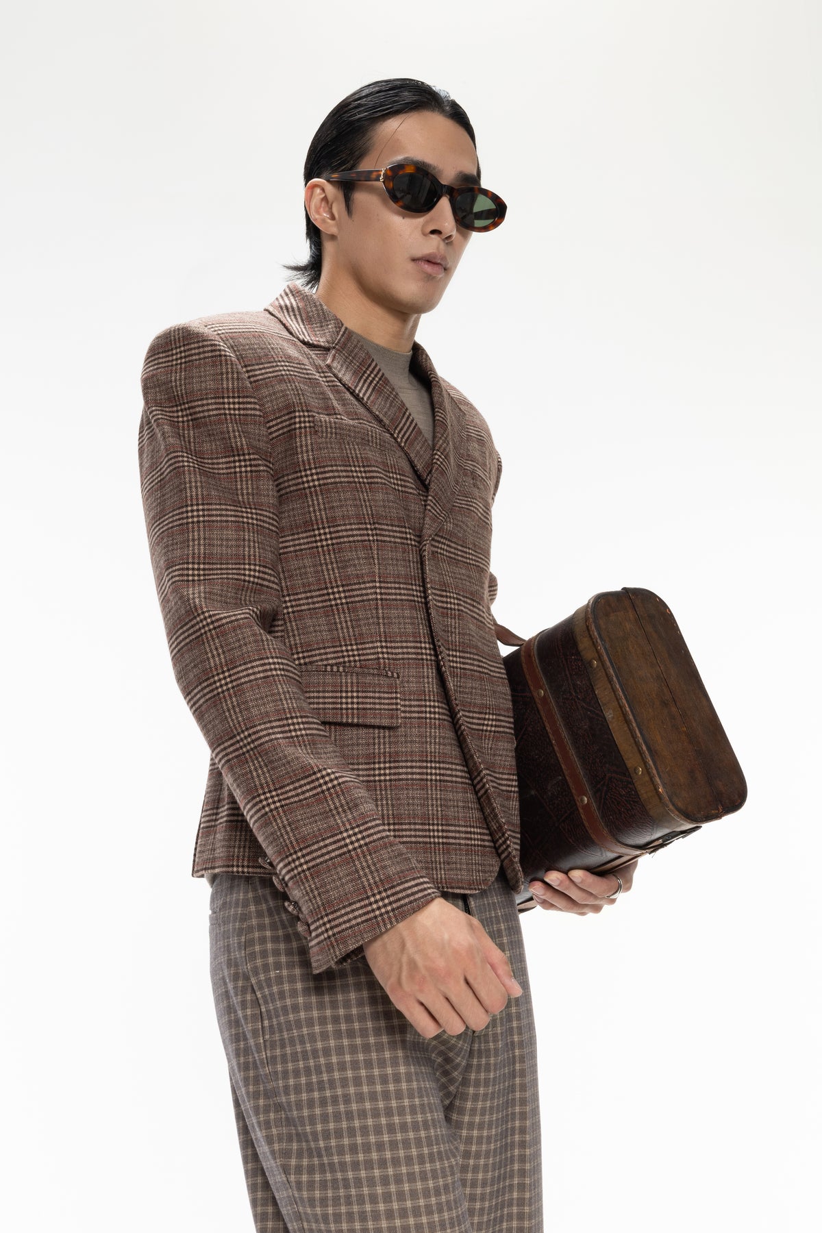 DP FLARE PLAID BLAZER(Pre-sale)