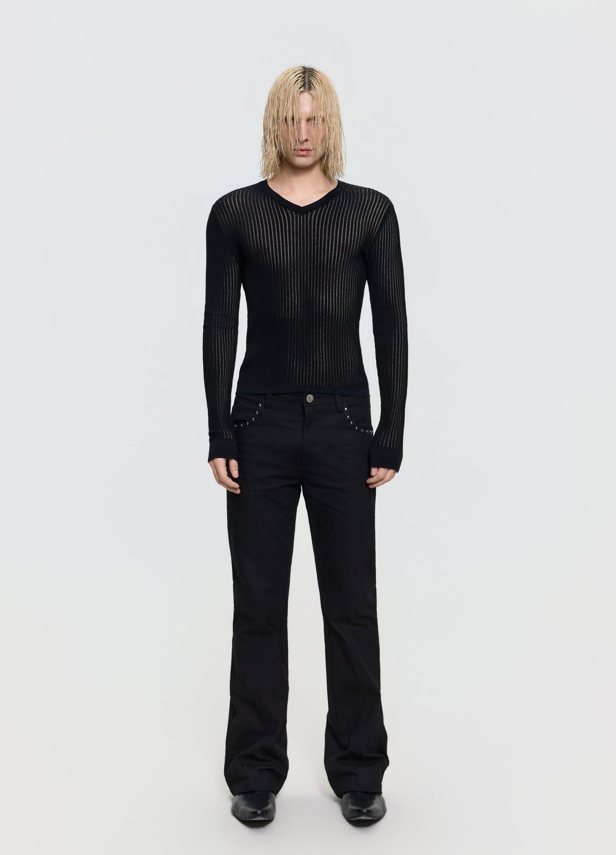 26FW SHEER V-NECK KNIT