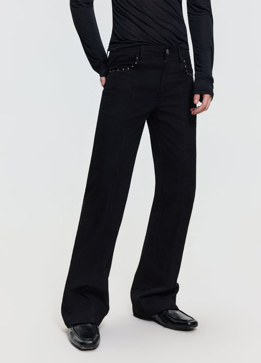 26FW STUDDED PANEL DENIM