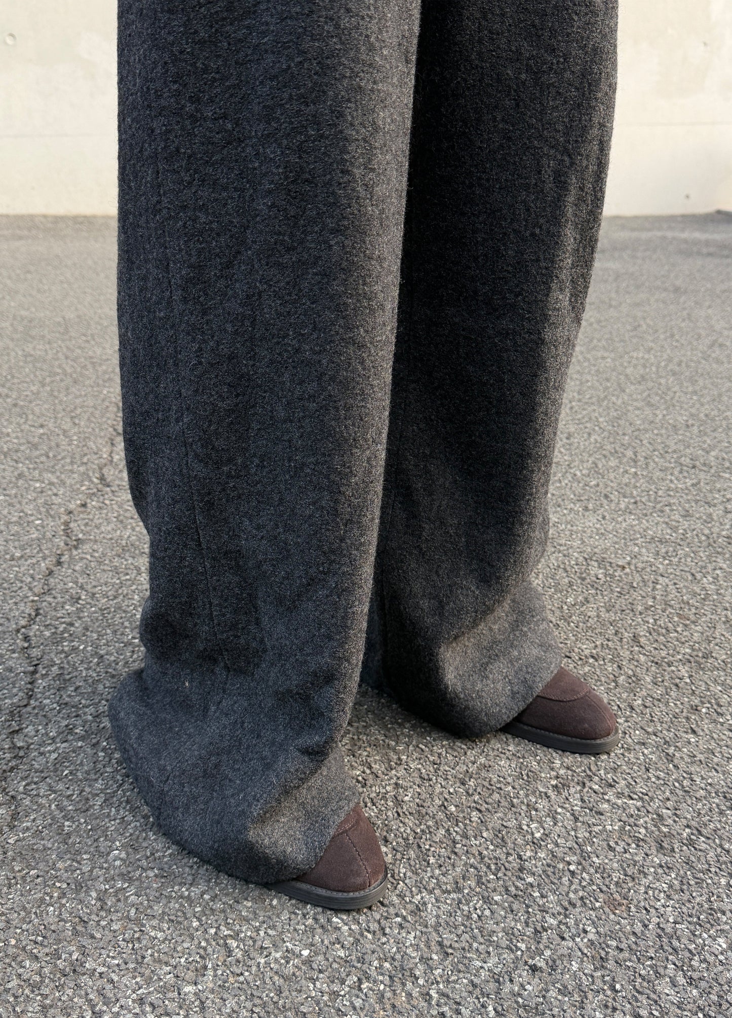TEXTURED MERINO WOOL TROUSERS