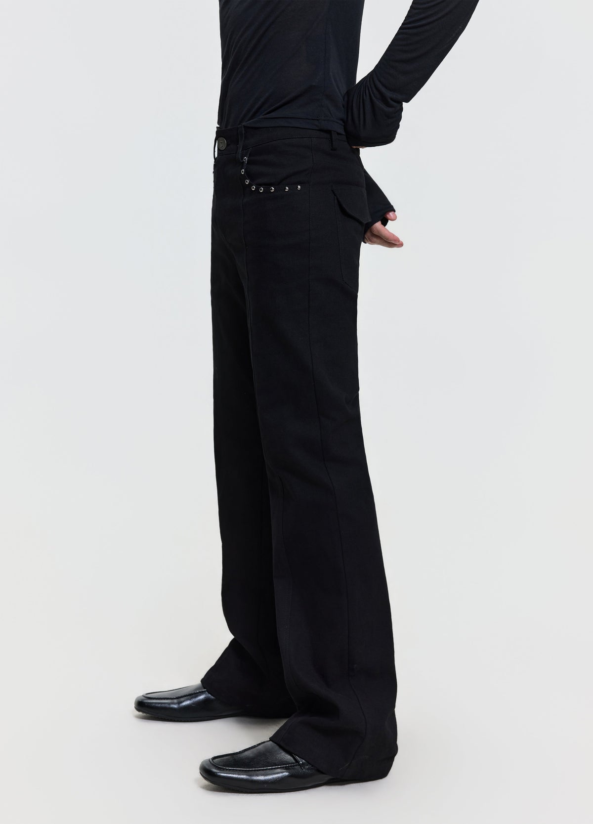 26FW STUDDED PANEL DENIM