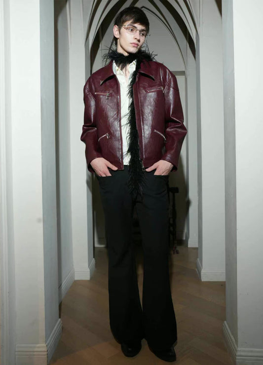 BAROQUE ZIP LEATHER JACKET