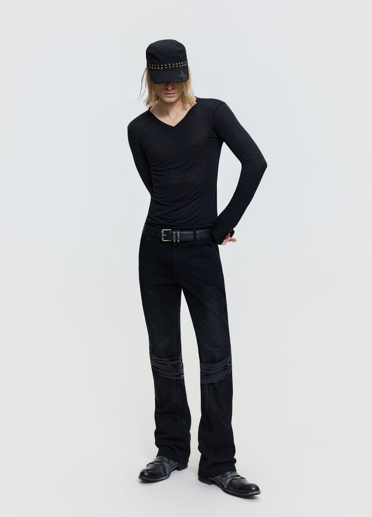 26FW SHEER V-NECK TEE