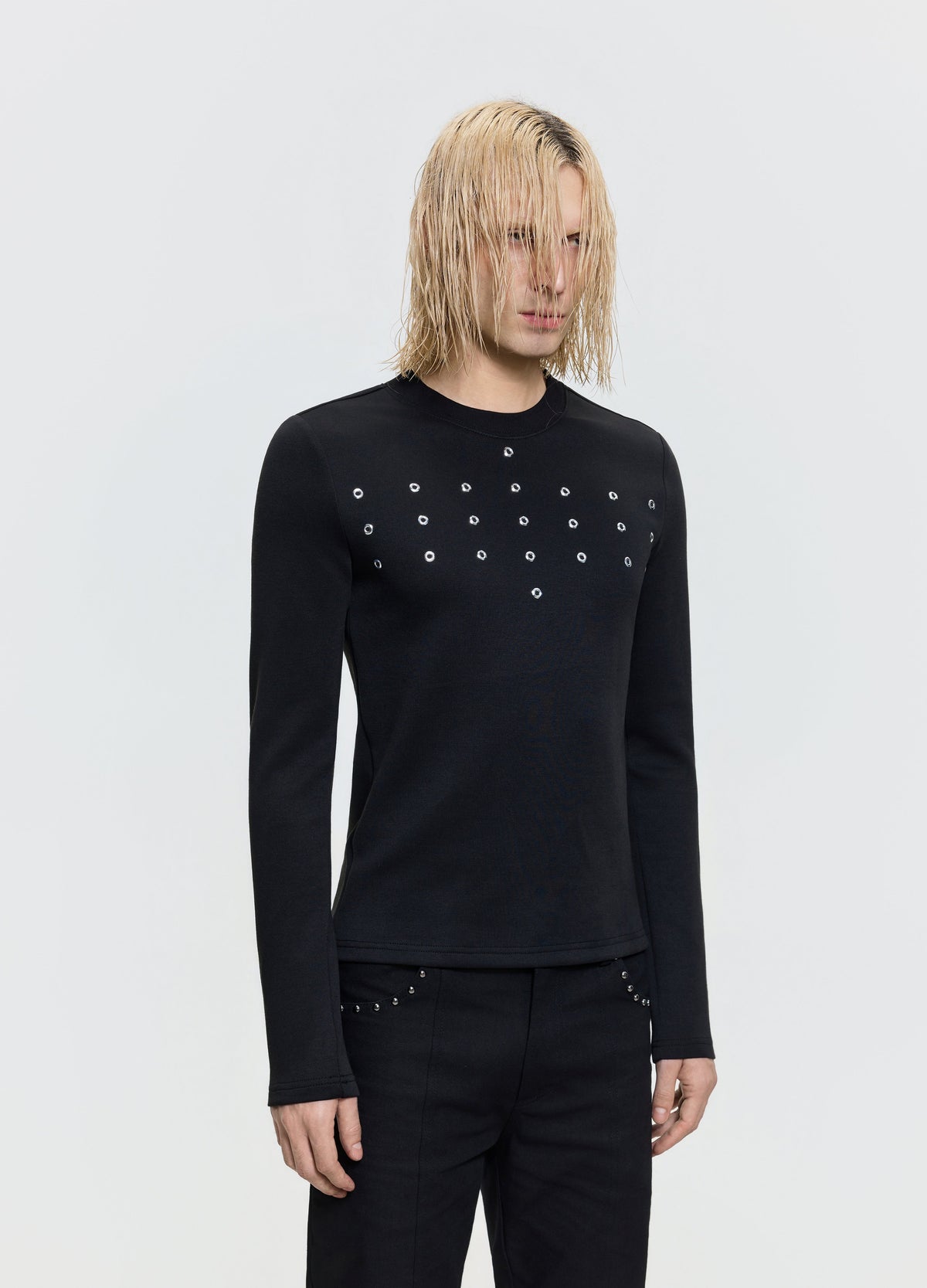 26FW EYELET CRYSTAL TEE