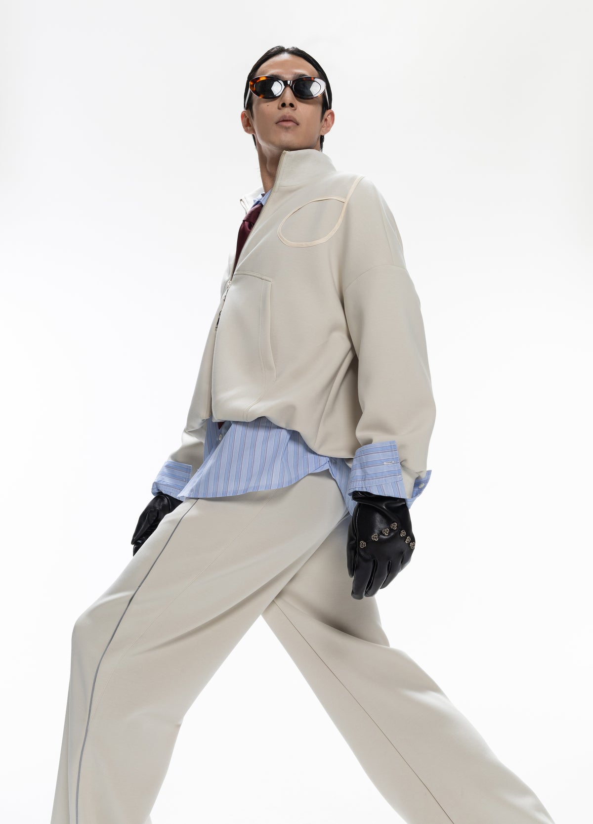 DP PLEATED CROPPED ZIP HOODIE