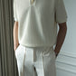 25SS JACQUARD V-NECK POLO