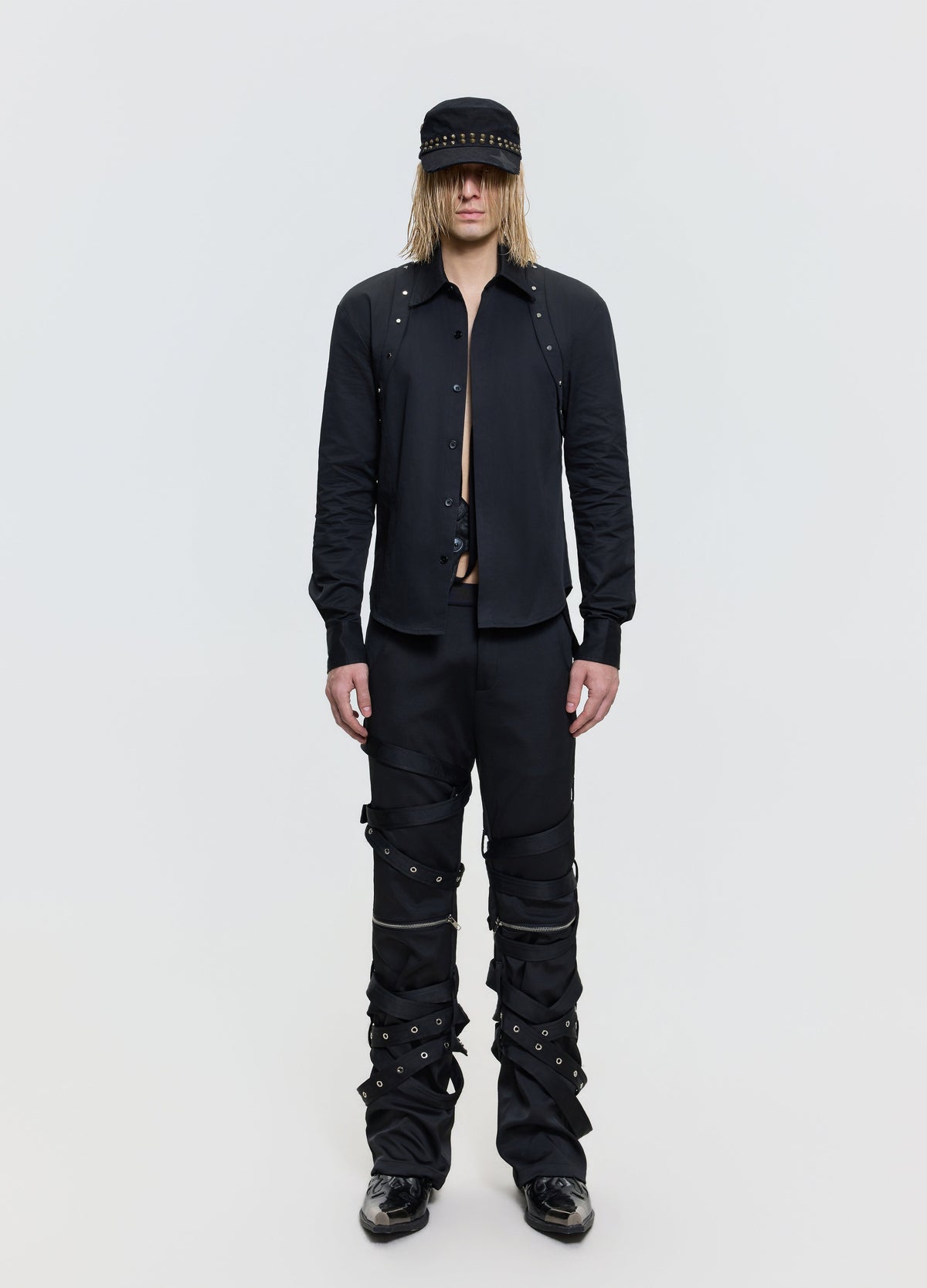 26FW PUNK STRAP FLARE PANTS