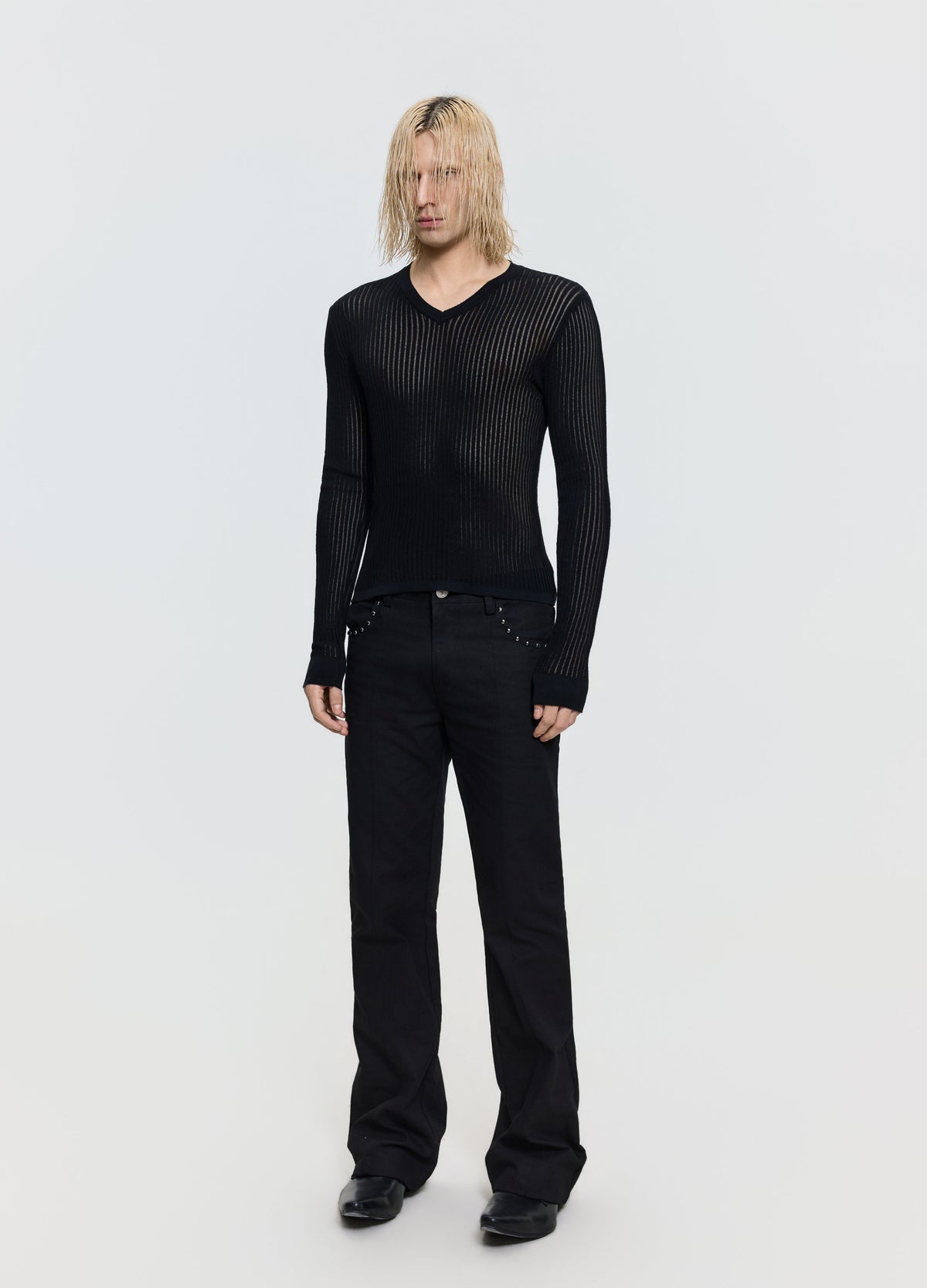 26FW SHEER V-NECK KNIT