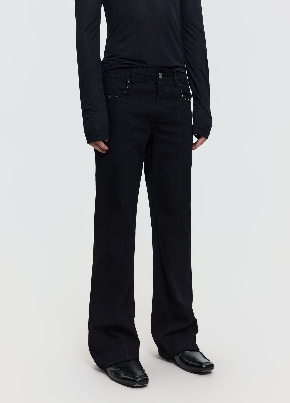 26FW STUDDED PANEL DENIM