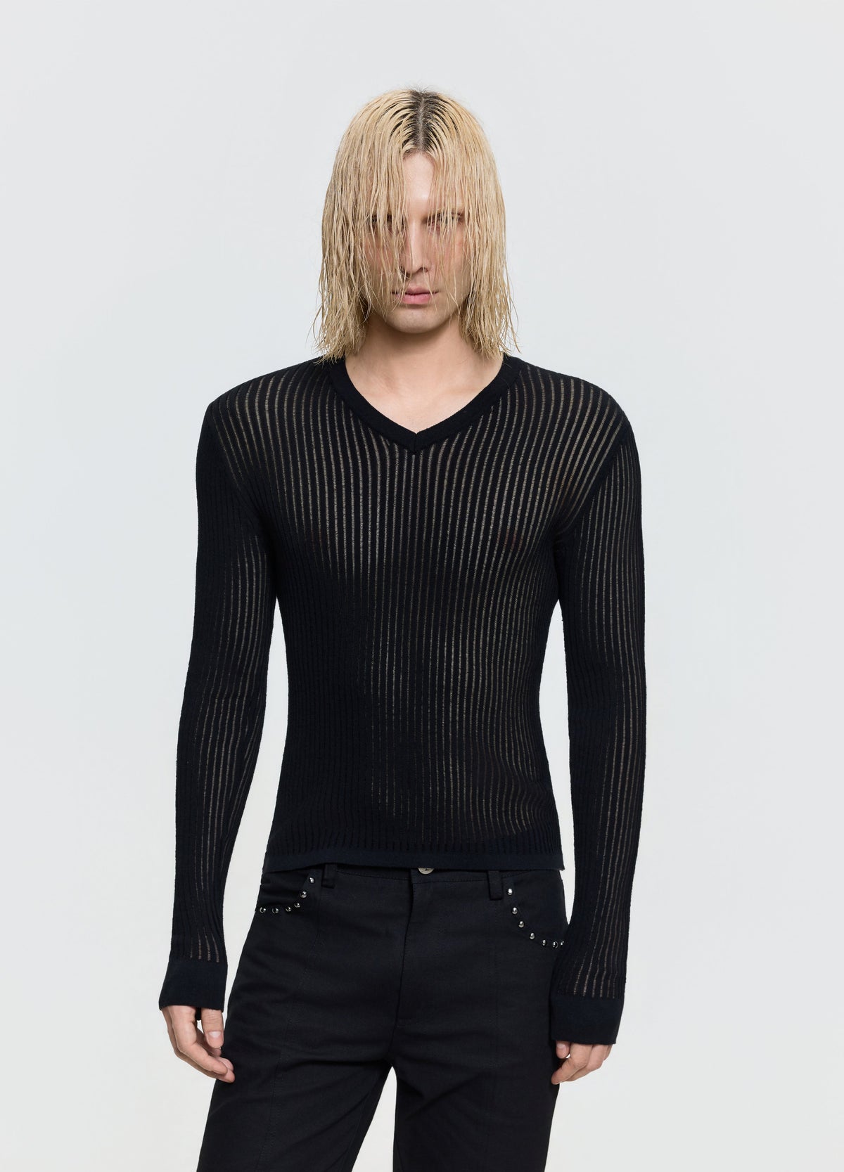 26FW SHEER V-NECK KNIT