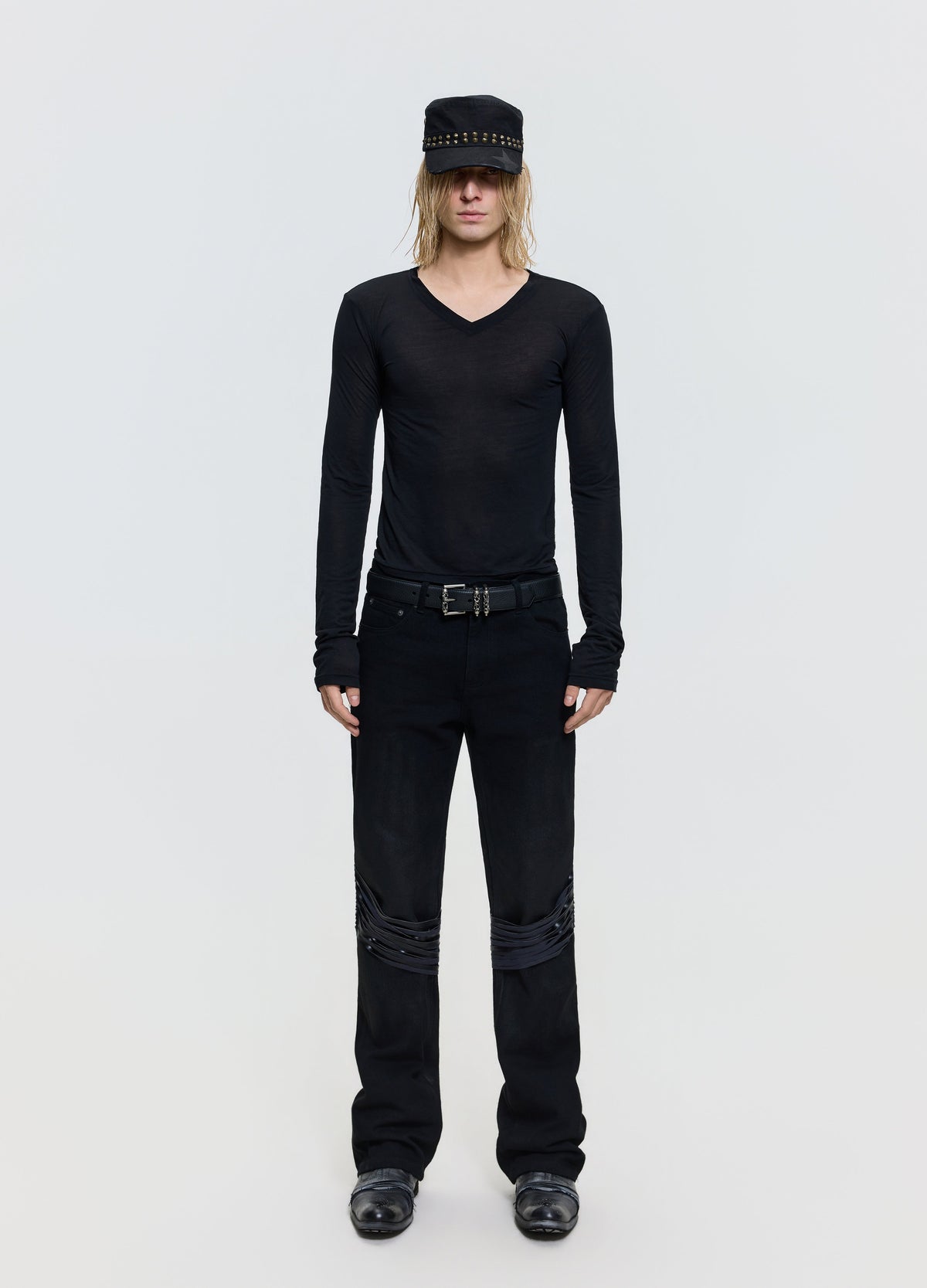 26FW SHEER V-NECK TEE