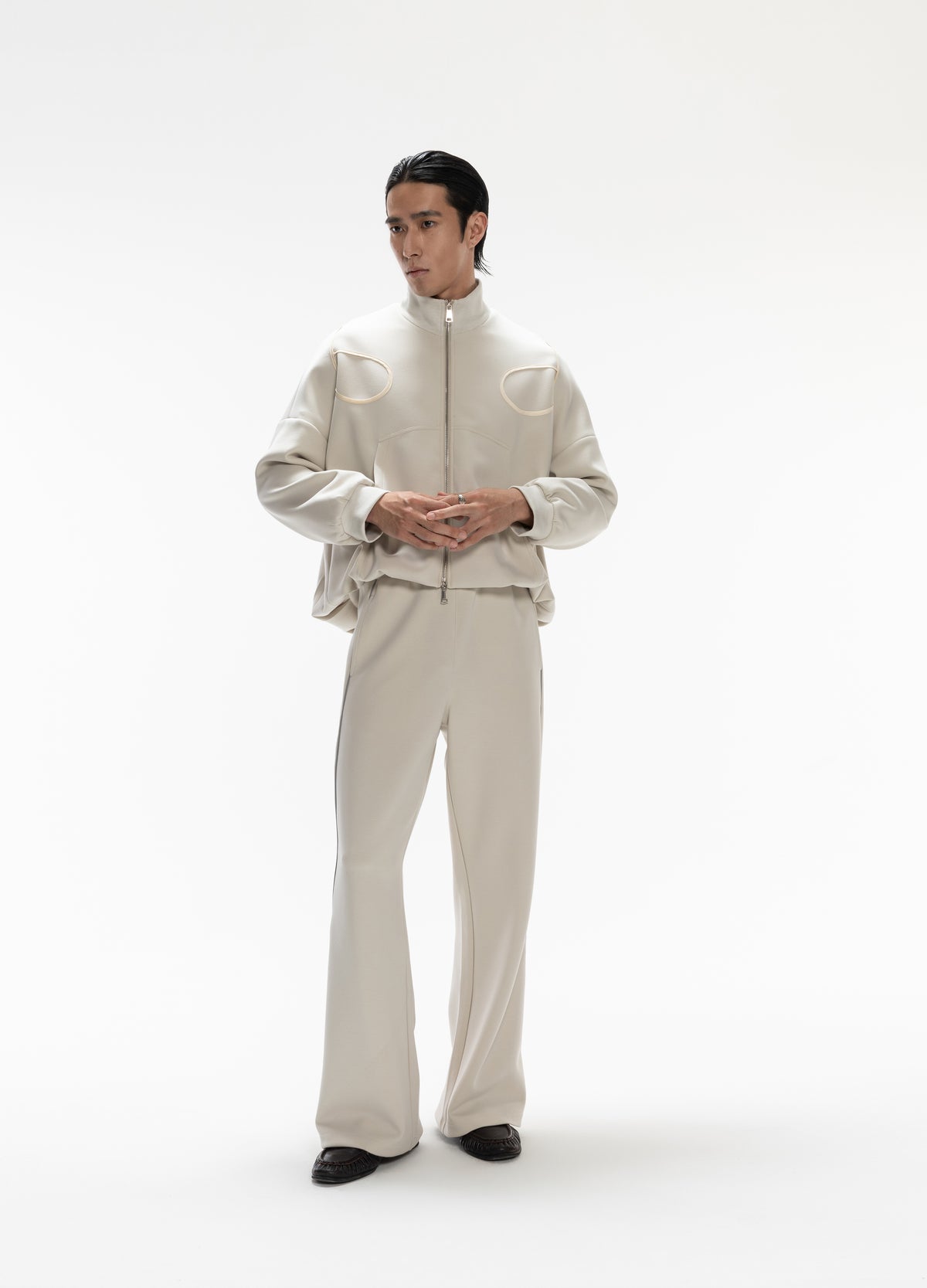 DP PLEATED CROPPED ZIP HOODIE