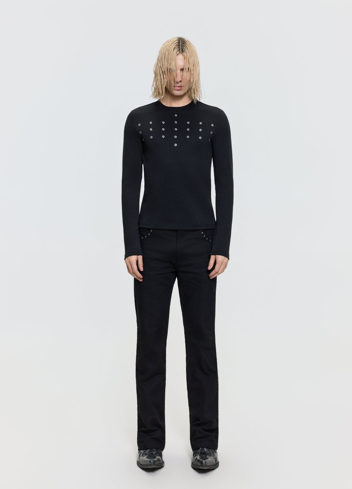 26FW EYELET CRYSTAL TEE