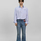 STRIPED EMBROIDERED BLUE SHIRT