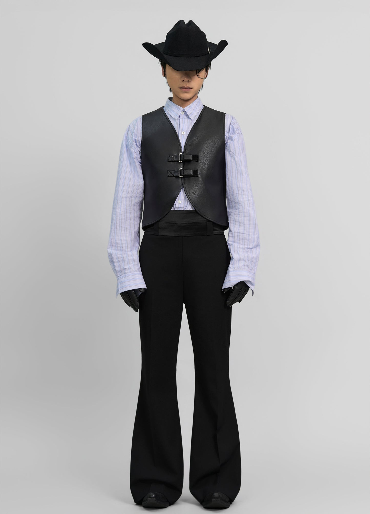 DOUBLE BUCKLE LEATHER VEST