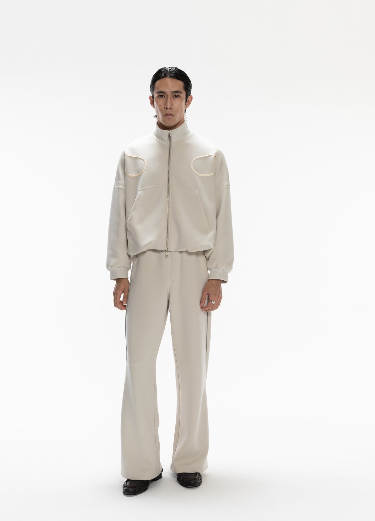 DP PLEATED CROPPED ZIP HOODIE