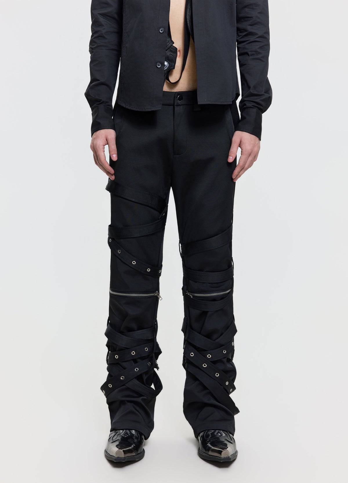 26FW PUNK STRAP FLARE PANTS