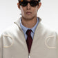 DP PLEATED CROPPED ZIP HOODIE