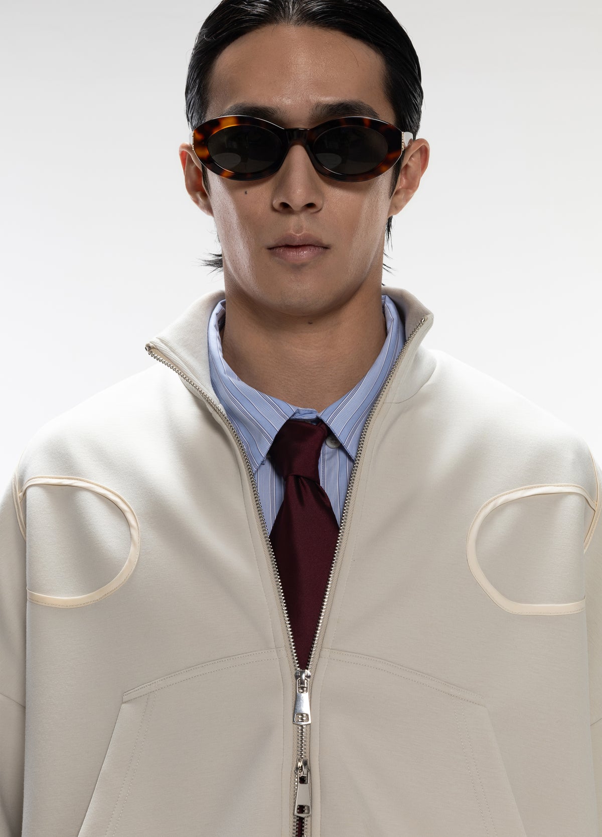 DP PLEATED CROPPED ZIP HOODIE