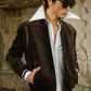 CRYSTAL VELVET LEATHER JACKET