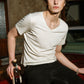 LINEN TENCEL V-NECK TEE
