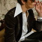 CRYSTAL VELVET LEATHER JACKET