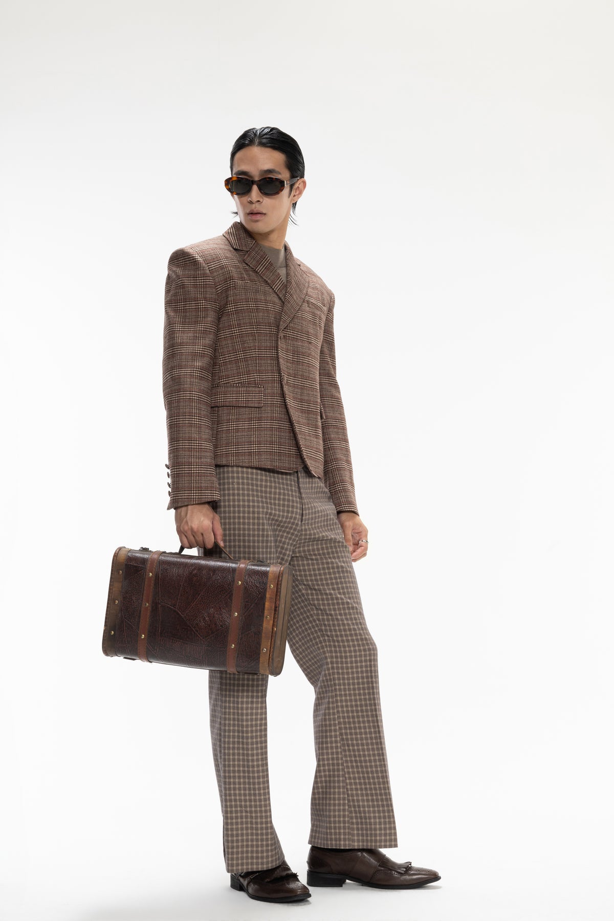 DP FLARE PLAID BLAZER(Pre-sale)
