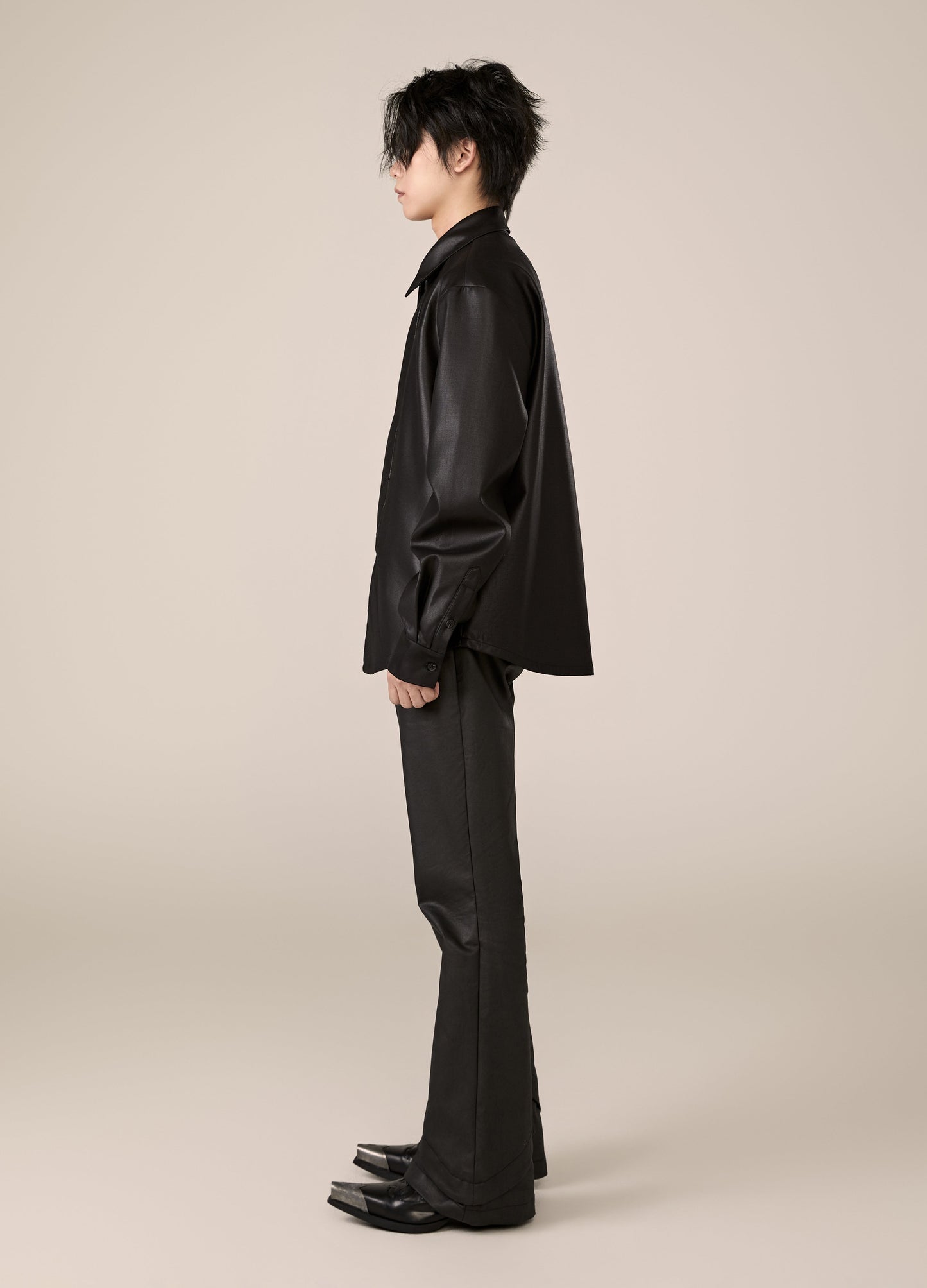 DP PARADIS 23AW Two-in-One Black Tie Shirt