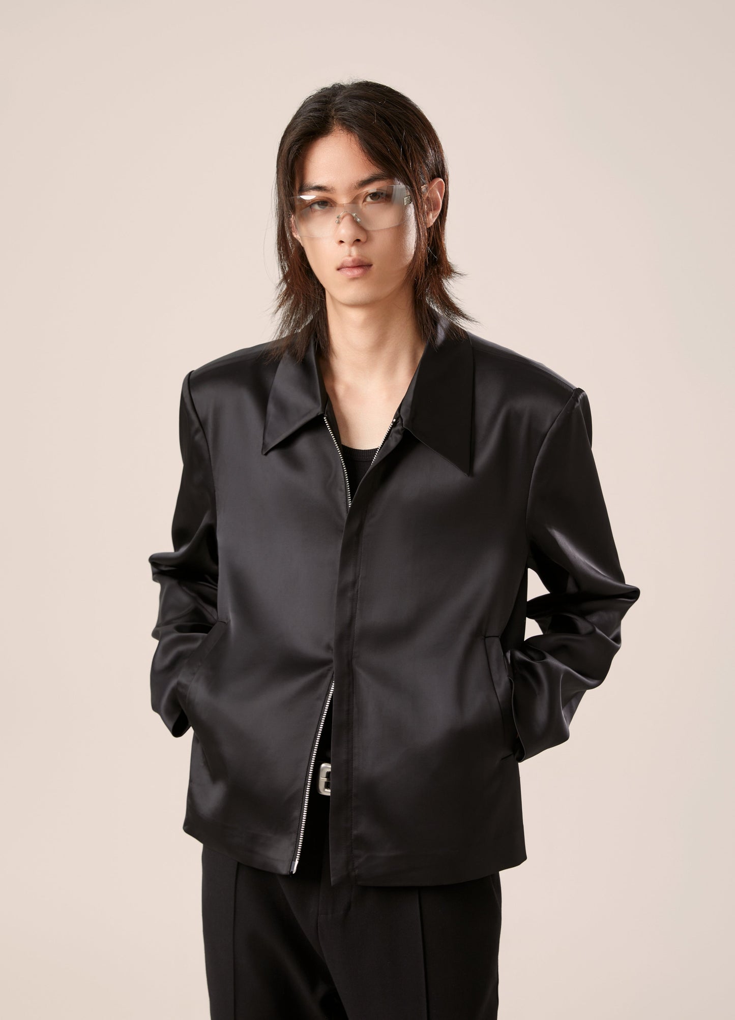 DP PARADIS 23AW ELEGANT Satin Double-Zip Jacket
