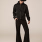 DP PARADIS 23AW Shoulder Pad Velvet Zipper Hoodie