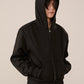 DP PARADIS 23AW Shoulder Pad Velvet Zipper Hoodie
