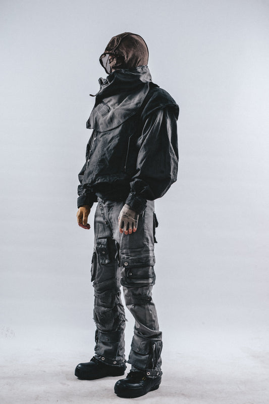 DRKLEI DISTORTED DOUBLE-COLLAR JACKET